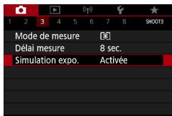 CANON G7X MII - Configuration de la simulation d'exposition - 1