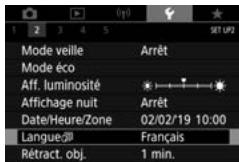 CANON G7X MII - Configurez la langue d'affichage. - 1