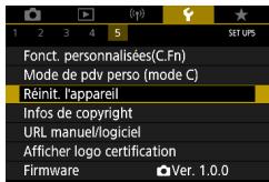 CANON G7X MII - Rétablissement des réglages par défaut de l'appareil photo - 1