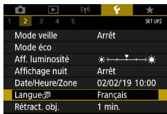 CANON G7X MII - Modification de la langue - 1