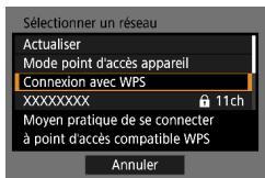CANON G7X MII - Établissement d'une connexion via un point d'accès - 2