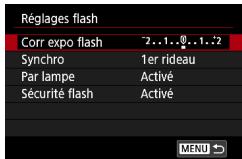 CANON G7X MII - Réglage de la correction de l'exposition au flash - 3