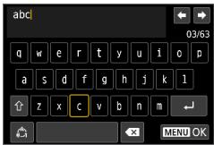 CANON G7X MII - Clavier virtuel - 1