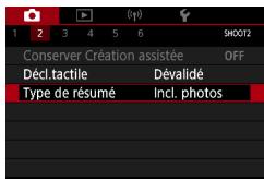 CANON G7X MII - Réglages du type de résumé video - 2