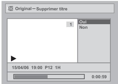 FUNATRE DRC 3835 - Sélectionnez "Supprimer titre" en utilisant le [Curseur ▲ / ▼], puis appuyez sur [ENTER]. - 2