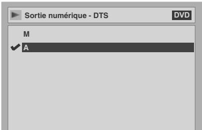 FUNATRE DRC 3835 - Réglages pour le système DTS (Par défaut: A) - 1