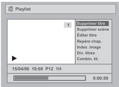 FUNATRE DRC 3835 - Sélectionnez "Supprimer titre" en utilisant le [Curseur ▲ / ▼], puis appuyez sur [ENTER]. - 1