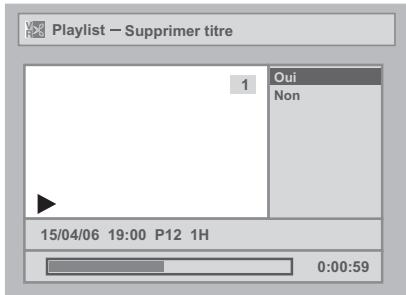 FUNATRE DRC 3835 - Sélectionnez "Supprimer titre" en utilisant le [Curseur ▲ / ▼], puis appuyez sur [ENTER]. - 2
