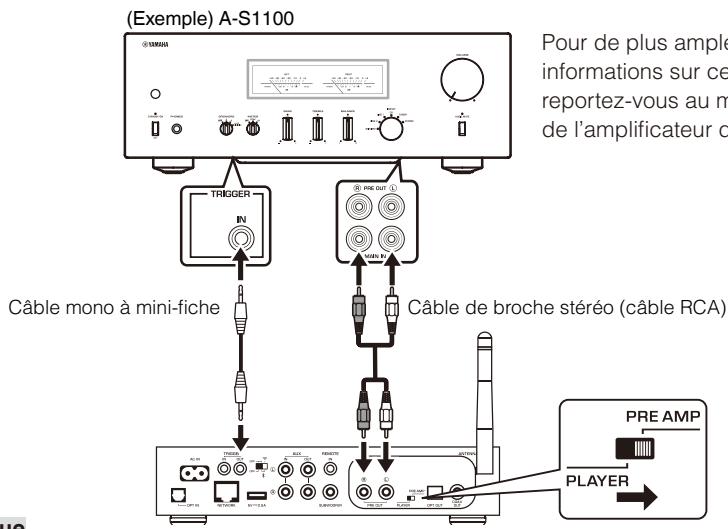YAMAHA MUSICCAST WX-C50 - Raccordement d'un amplificateur Hi-Fi Yamaha (Série A-S) - 1