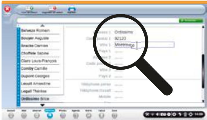 ORDISSIMO Lucie 2 - L'application «Adresses» se décompose en 3 parties : - 9