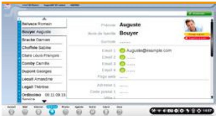ORDISSIMO Lucie 2 - L'application «Adresses» se décompose en 3 parties : - 1
