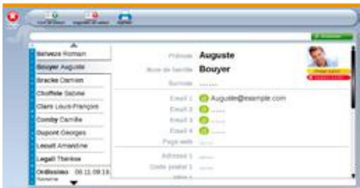 ORDISSIMO Lucie 2 - L'application «Adresses» se décompose en 3 parties : - 2
