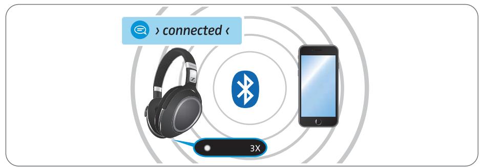 SENNHEISER PXC 550 - Appairer le casque avec un apparéil Bluetooth - 5