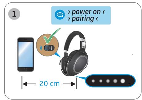 SENNHEISER PXC 550 - Appairer le casque avec un apparéil Bluetooth - 1