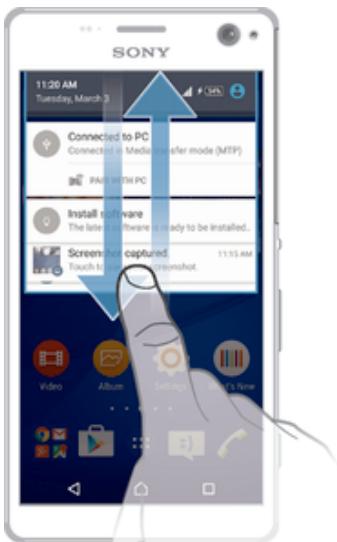 SONY XPERIA C4 DS VERT - Pour ouvrir ou fermer le volet de notification - 1
