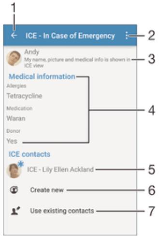 SONY XPERIA C4 DS VERT - Ajouter des informations médicales et des numéros d'urgence - 1