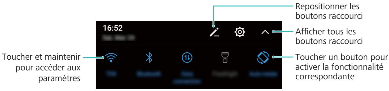 HONOR 7S - Utiliser des boutons raccourci pour activer rapidement les fonctionnalités fréquement utilisées - 1