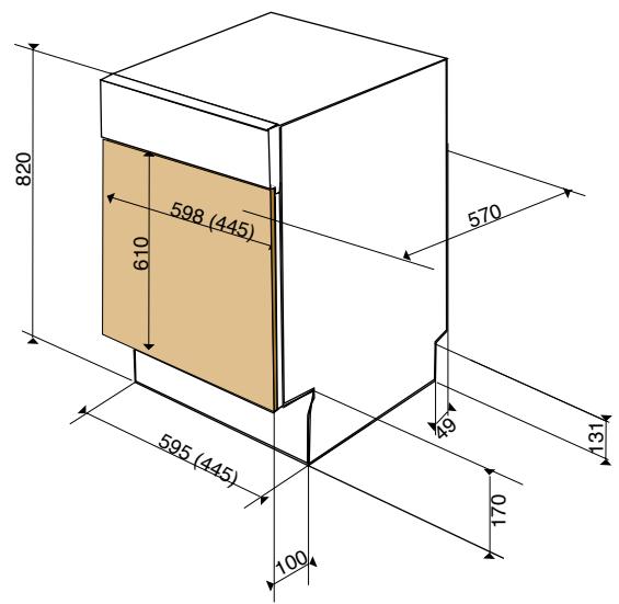 ARISTON LV67RANBDANTHRACO - DIMENSIONS LAVE-VAISSELLE ET NICHE D'ENCASTREMENT - 1