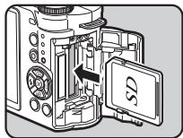 PENTAX Q-S1 GRIS MTL ROUGE CARMIN - Insertion d'une carte mémoire - 2