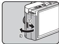PENTAX Q-S1 GRIS MTL ROUGE CARMIN - Insertion et retrait de la batterie - 1
