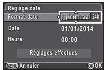 PENTAX Q-S1 GRIS MTL ROUGE CARMIN - Appuyez sur  et utilisez  pour désir le format de date. - 1
