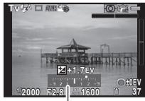 PENTAX Q-S1 GRIS MTL ROUGE CARMIN - En mode M, appuyez sur ① et utilisez (2) pour changer la valeur d'ouverture. - 2