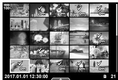 OLYMPUS OM-D-EM1 MARK ii - Sélection d/images (Oπ, Sélect. copier, Effacer sélection, Partage ordres choisi) - 1