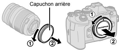 OLYMPUS OM-D-EM1 MARK ii - Montage d'un objectif sur l'objet photo - 1