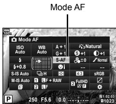 OLYMPUS OM-D-EM1 MARK ii - Choix d'un mode de mise au point (Mode AF) - 1