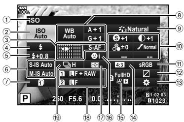 OLYMPUS OM-D-EM1 MARK ii - Grand écran de contrôle LV - 1