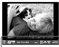 OLYMPUS OM-D-EM1 MARK ii - ■ Affichage du viseur lors de la prise de vue à l'aide du viseur (Mode 1/ Mode 2) - 1