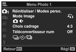 OLYMPUS OM-D-EM1 MARK ii - Affichez les menus. - 2