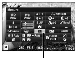 OLYMPUS OM-D-EM1 MARK ii - Sélection de la mesure de la luminosité par l'appareil photo (Mesure) - 1