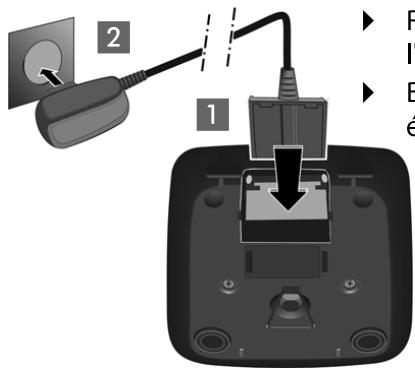 GIGASET AL130A TRIO NOIR - Raccordement du chargeur (s'il est fourni) - 1