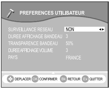 SAGEM ITD61 - 6-2 PREFERENCES UTILISATEUR - 1