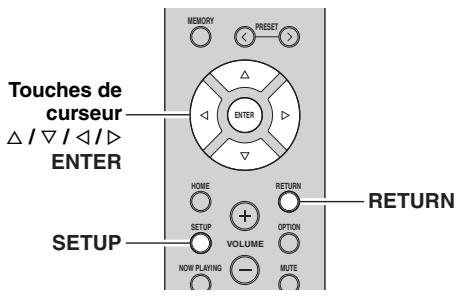 YAMAHA RNG602 - Configuration des diverses fonctions (menu Setup) - 1