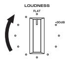 YAMAHA RNG602 - Placez la commande LOUDNESS en position FLAT. - 1