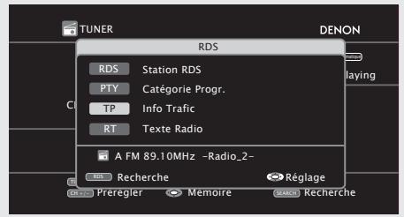 DENON CARA S-5BD - Appuyez sur trois fois sur AUDIO/RDS pour selectionner "TP". - 2