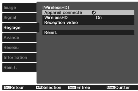 CANON TW-6700W - Menu des paramètres WirelessHD - 4