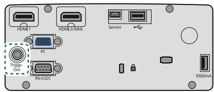 CANON TW-6700W - □ Connexion au port Trigger Out (EH-TW6800 uniquement) - 2
