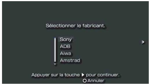 SONY 2-671-880-31 - Sélectionnez sur la fabricant du dispositif connecté, puis appuyez sur la touche droite. - 1