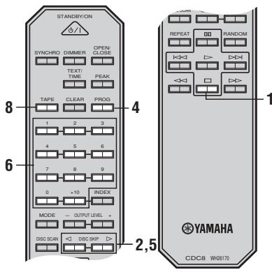 YAMAHA CDC-697T - Programmation manuelle d'enregistrements sur une cassette - 1