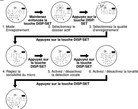 OREGON SCIENTIFIC VR 383 - Modification des réglages de l'enregistreur vocal - 1