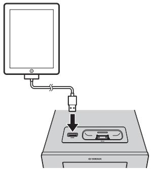 YAMAHA MCR-332 WHITE - Raccordement de l'ipad - 1