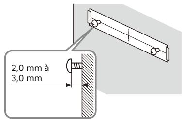 SONY HT-A7000 - Mesurez la profondeur du téléviseur monté (A) et vérifie l'espace requis entre le bas du téléviseur et le haut de l'enceinte-barre (B) dans le tableau ci-dessous. - 5