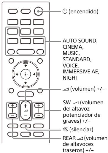 SONY HT-A7000 - Acerca de las operaciones con el mando a distancia incluido con el sistema de altevoces - 1
