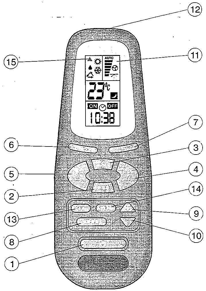 AIRWELL AELIA 10CD R407C - LA TELÉCOMMANDE (voir figure 16) - 1