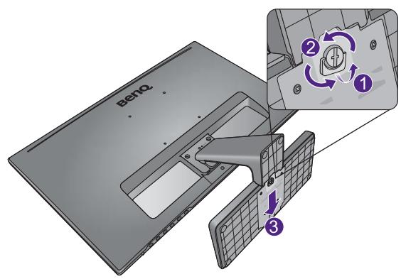 BENO GW2470H - Retirez la base du moniteur. - 1