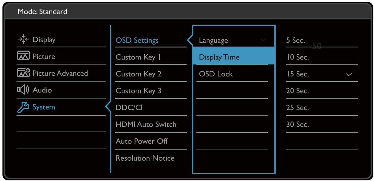 BENO GW2470H - Menu Système - 1