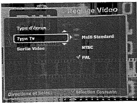 WALTHAM DVDR500 - RÉGLAGE VIDÉO - TYPE TV - 1